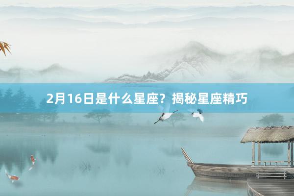 2月16日是什么星座？揭秘星座精巧